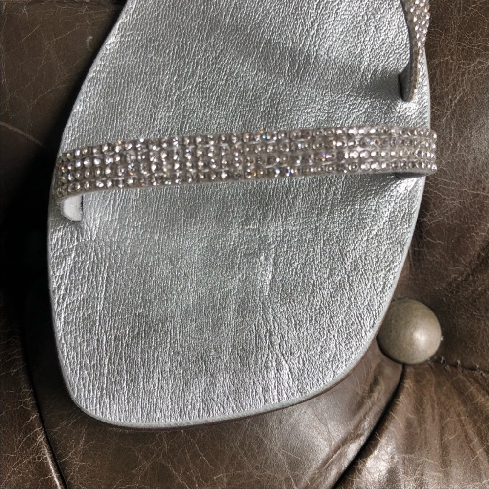 New Free People Silver Crystal Cove Sandal OB1128798 flat embellished sparkle - Picture 5 of 8